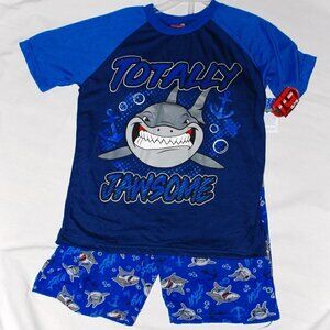 Tuff Guys Boys 14/16 Large Bed clothes Totally Jawsome Blue Shirt & Shorts NWT